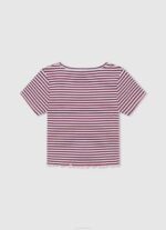 Pepe Jeans uurrettu raidallinen printti t-paita tyttö valtameri TB001466 - Image 2