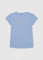 Pepe Jeans uurrettu raidallinen printti t-paita tyttö valtameri TB001466 - Image 4