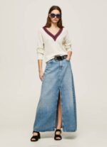 Pepe Jeans V-kaula-aukkoinen kreppipaita naiset valkoinen TB00228 - Image 2