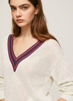 Pepe Jeans V-kaula-aukkoinen kreppipaita naiset valkoinen TB00228 - Image 3
