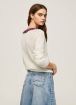 Pepe Jeans V-kaula-aukkoinen kreppipaita naiset valkoinen TB00228 - Image 4