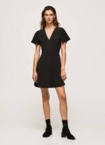 Pepe Jeans v-kaula-aukkoinen lyhyt mekko naiset musta TB00195 - Image 2