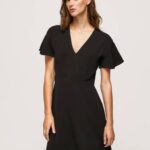 Pepe Jeans v-kaula-aukkoinen lyhyt mekko naiset musta TB00195