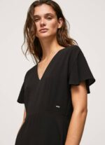 Pepe Jeans v-kaula-aukkoinen lyhyt mekko naiset musta TB00195 - Image 3