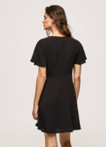 Pepe Jeans v-kaula-aukkoinen lyhyt mekko naiset musta TB00195 - Image 4