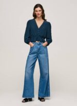 Pepe Jeans V-pääntie lyhennetty istuva toppi naiset dulwich TB00325 - Image 2