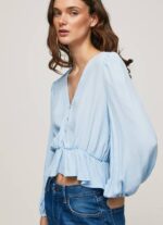 Pepe Jeans V-pääntie lyhennetty istuva toppi naiset lahti TB00326 - Image 3