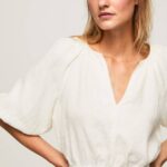 Pepe Jeans V-pääntie lyhennetty istuva toppi naiset mousse TB00354