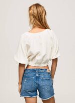 Pepe Jeans V-pääntie lyhennetty istuva toppi naiset mousse TB00354 - Image 4