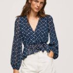 Pepe Jeans V-pääntie lyhennetty istuva toppi naiset multi TB00358