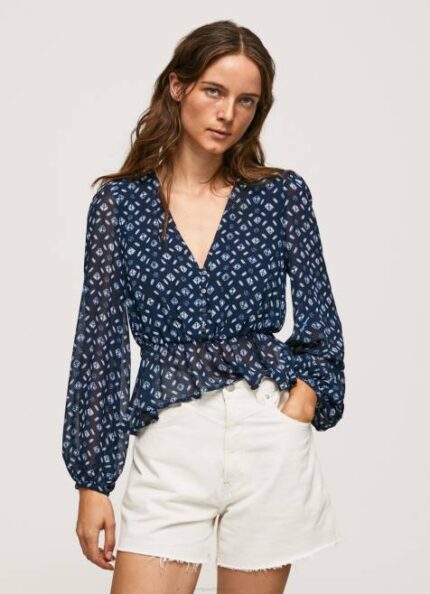 Pepe Jeans V-pääntie lyhennetty istuva toppi naiset multi TB00358