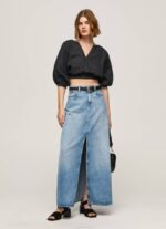 Pepe Jeans V-pääntie lyhennetty istuva toppi naiset musta TB00374 - Image 2