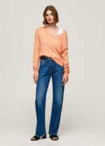 Pepe Jeans v-pääntie rento malli naiset persikka TB00241