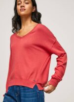 Pepe Jeans v-pääntie rento malli naiset studio punainen TB00258 - Image 3