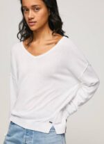 Pepe Jeans v-pääntie rento malli naiset valkoinen TB00240