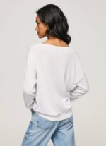 Pepe Jeans v-pääntie rento malli naiset valkoinen TB00240 - Image 4