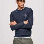 Pepe Jeans valitse pyöristetty kauluspaita miehet indigo TB00858
