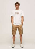 Pepe Jeans valokuvaprintti t-paita miehet luonnonvalkoinen TB00988 - Image 2