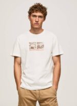 Pepe Jeans valokuvaprintti t-paita miehet luonnonvalkoinen TB00988