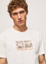 Pepe Jeans valokuvaprintti t-paita miehet luonnonvalkoinen TB00988 - Image 3