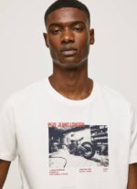 Pepe Jeans valokuvaprintti t-paita miehet valkoinen TB00955