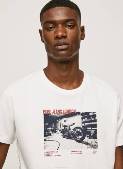 Pepe Jeans valokuvaprintti t-paita miehet valkoinen TB00955
