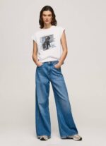 Pepe Jeans valokuvaprintti t-paita naiset valkoinen TB00410 - Image 2