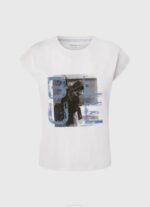 Pepe Jeans valokuvaprintti t-paita naiset valkoinen TB00410 - Image 5