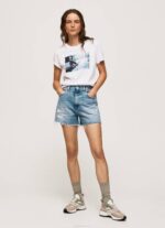 Pepe Jeans valokuvaprintti t-paita naiset valkoinen TB00429 - Image 2