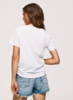 Pepe Jeans valokuvaprintti t-paita naiset valkoinen TB00429 - Image 4