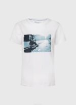 Pepe Jeans valokuvaprintti t-paita naiset valkoinen TB00429 - Image 5