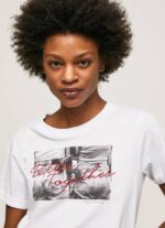 Pepe Jeans valokuvaprintti t-paita naiset valkoinen TB00432 - Image 3