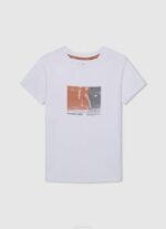 Pepe Jeans valokuvaprintti t-paita poika luonnonvalkoinen TB001655