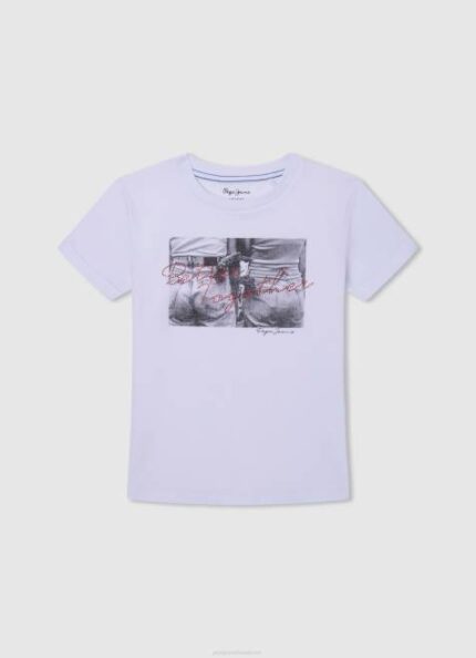 Pepe Jeans valokuvaprintti t-paita tyttö valkoinen TB001457