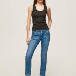 Pepe Jeans venus säännöllisesti istuvat matalavyötäröiset farkut naiset denim TB0033