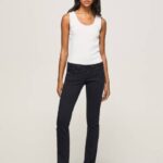 Pepe Jeans venus venus suoramalliset matalavyötäröiset farkut naiset musta TB00298