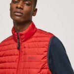 Pepe Jeans vetoketjullinen pehmustettu liivi miehet studio punainen TB00843
