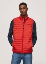 Pepe Jeans vetoketjullinen pehmustettu liivi miehet studio punainen TB00843 - Image 3