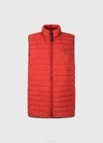Pepe Jeans vetoketjullinen pehmustettu liivi miehet studio punainen TB00843 - Image 5