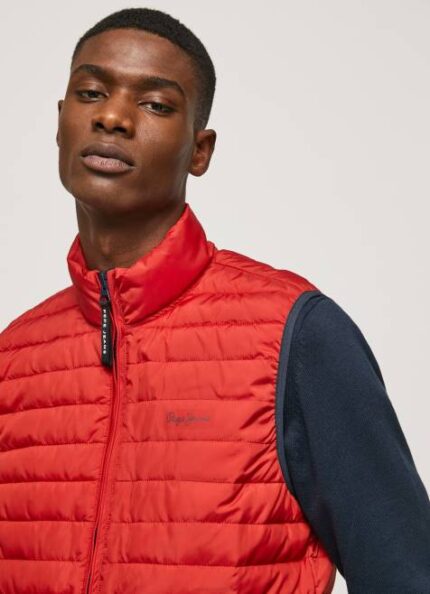 Pepe Jeans vetoketjullinen pehmustettu liivi miehet studio punainen TB00843