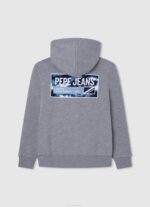 Pepe Jeans vetoketjullinen puuvillapusero poika harmaa marli TB001589 - Image 2