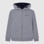 Pepe Jeans vetoketjullinen puuvillapusero poika harmaa marli TB001589