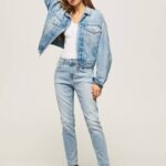 Pepe Jeans violetit korkeavyötäröiset rennon mallit farkut naiset denim TB0085