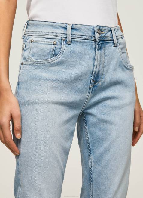 Pepe Jeans violetit korkeavyötäröiset rennon mallit farkut naiset denim TB0085 - Image 3