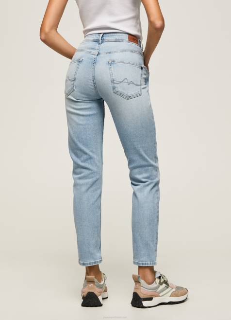 Pepe Jeans violetit korkeavyötäröiset rennon mallit farkut naiset denim TB0085 - Image 4