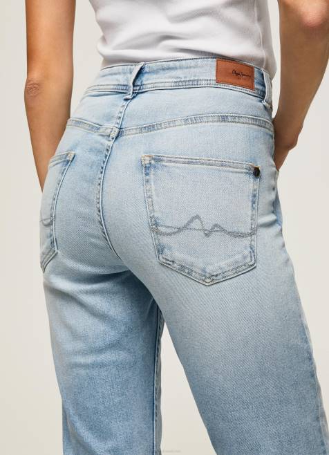 Pepe Jeans violetit korkeavyötäröiset rennon mallit farkut naiset denim TB0085 - Image 5