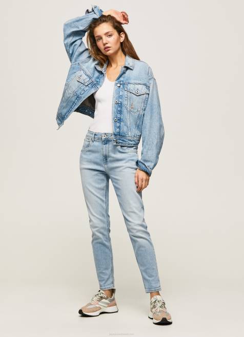 Pepe Jeans violetit korkeavyötäröiset rennon mallit farkut naiset denim TB0085 - Image 1