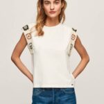 Pepe Jeans virkattu hihainen t-paita naiset mousse TB00464