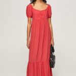 Pepe Jeans virtaava mekko naiset studio punainen TB00150