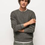 Pepe Jeans vohveli neulottu puuvillajersey miehet pesty mustaksi TB00854